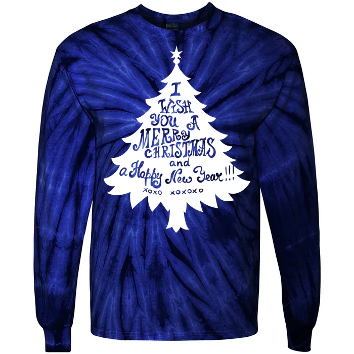 I Wish You A Merry Christmas And A Happy New Year Tie-Dye Long Sleeve Shirt