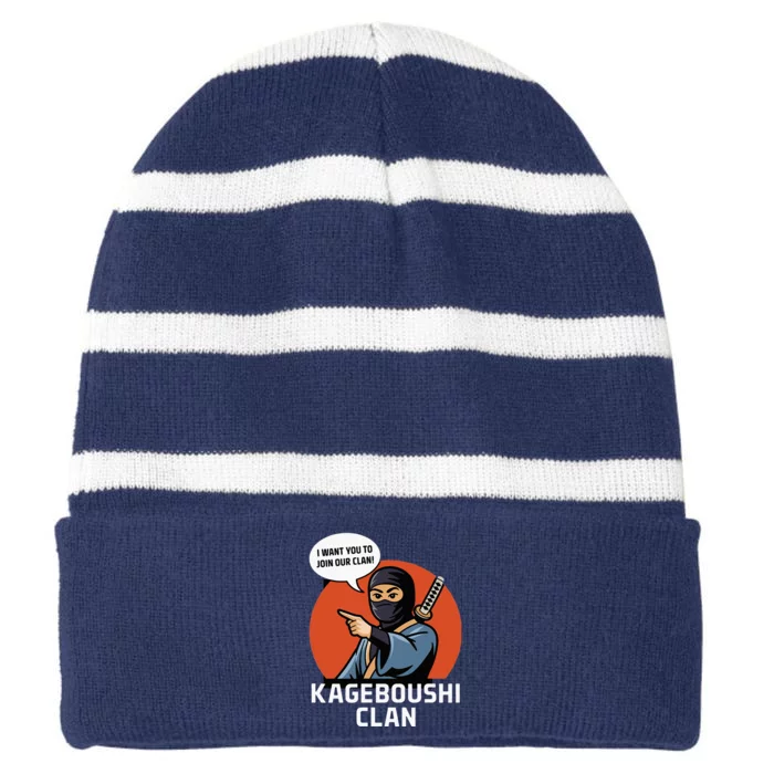 I Want You To Join Our Clan Striped Beanie with Solid Band