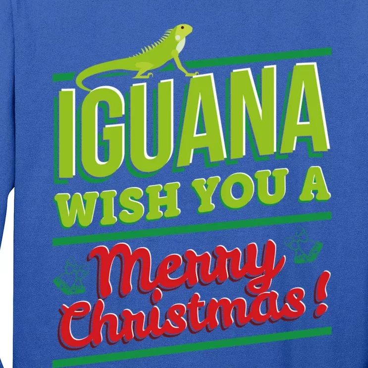 Iguana Wish You A Merry Christmas! Funny Pun Xmas Guana Pet Gift Long Sleeve Shirt