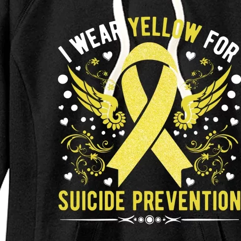 I Wear Yellow For Suicide Prevention Awareness Women's Fleece Hoodie