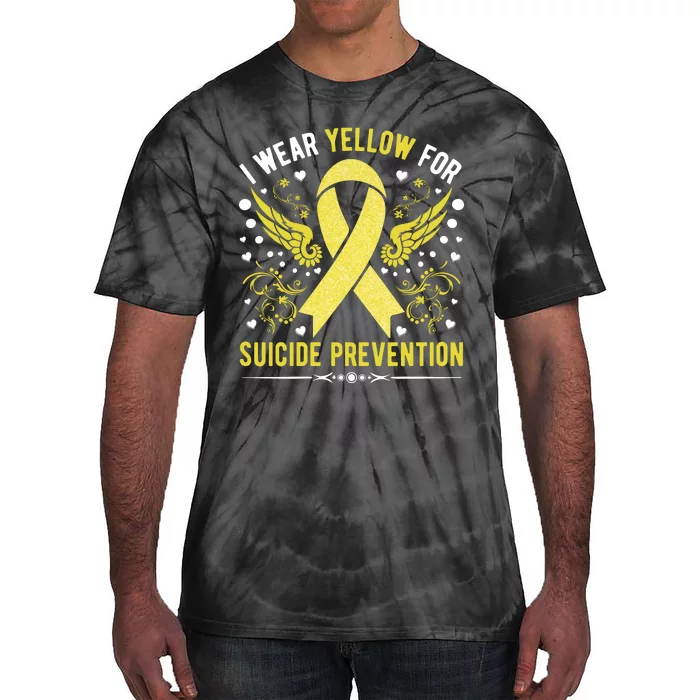 I Wear Yellow For Suicide Prevention Awareness Tie-Dye T-Shirt