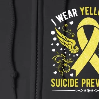 I Wear Yellow For Suicide Prevention Awareness Full Zip Hoodie