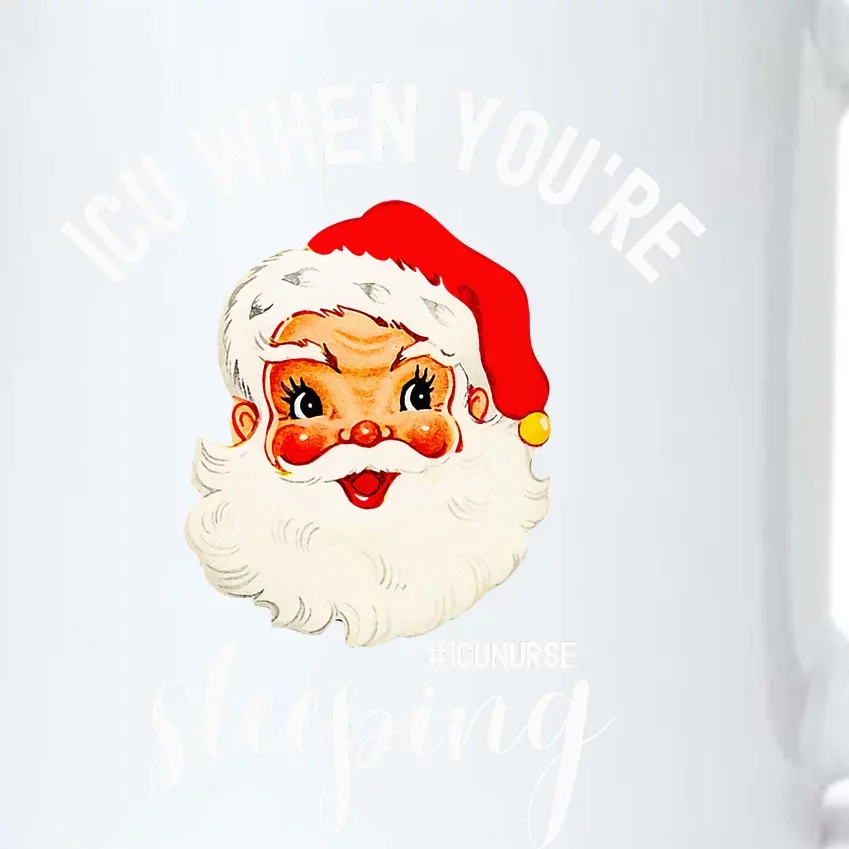 ICU When You're Sleeping Funny ICU Nurse Christmas Santa Black Color Changing Mug