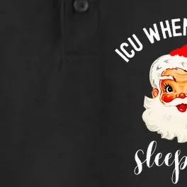 ICU When You're Sleeping Funny ICU Nurse Christmas Santa Dry Zone Grid Performance Polo