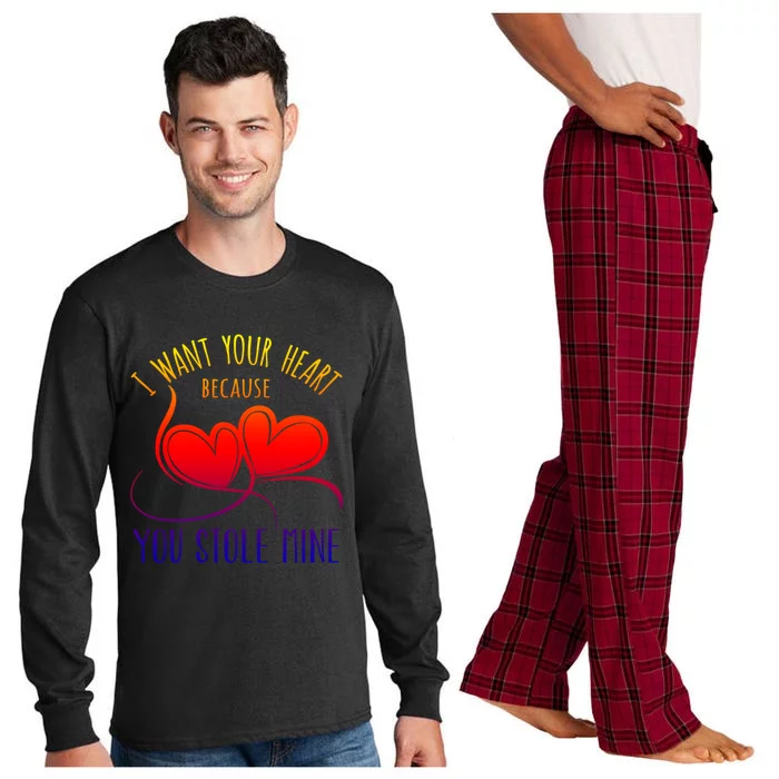 I Want Your Heart Because You Stole Mine Gift Valentine's Day Gift Long Sleeve Pajama Set