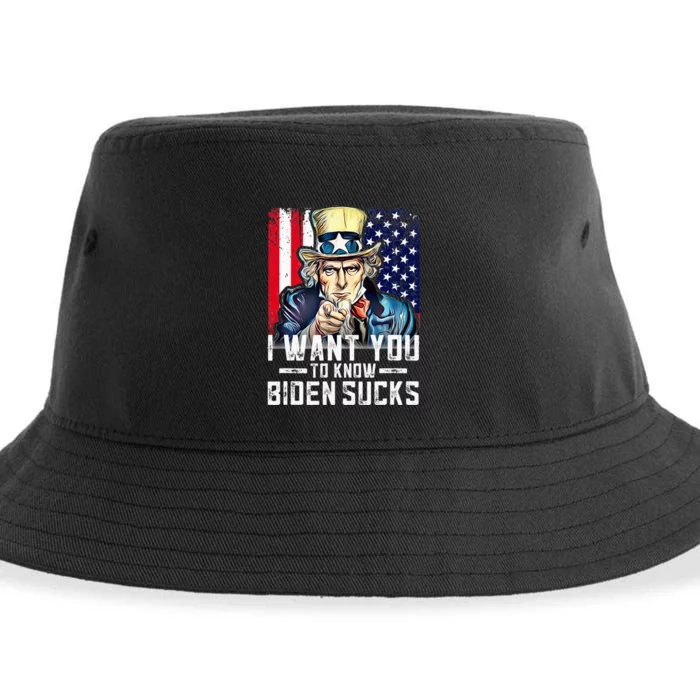 I want you to know Biden sucks I want you Sustainable Bucket Hat