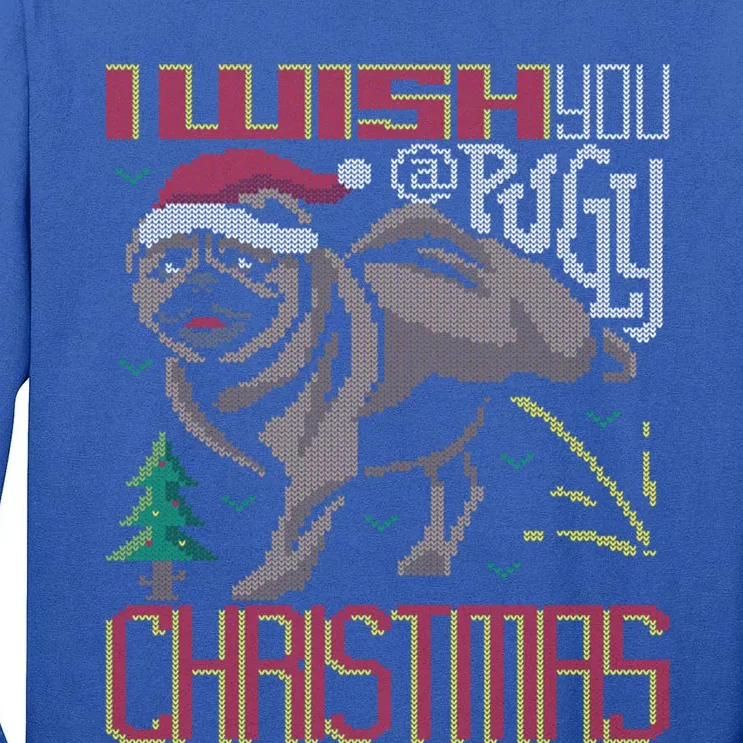 I Wish You A Pugly Christmas Dog Pug Ugly Christmas Sweater Gift Tall Long Sleeve T-Shirt