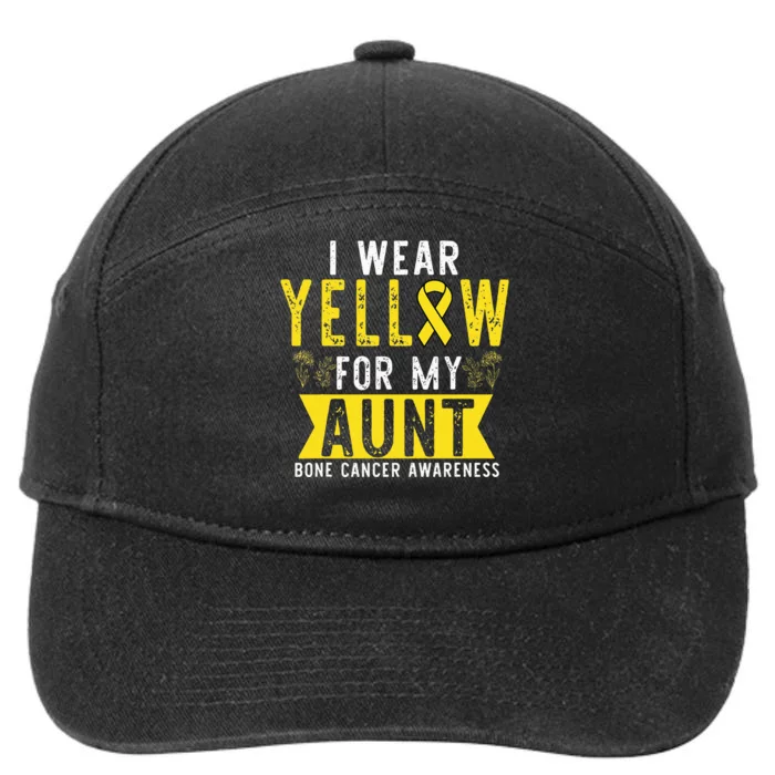 I Wear Yellow For My Aunt Bone Cancer Awareness 7-Panel Snapback Hat