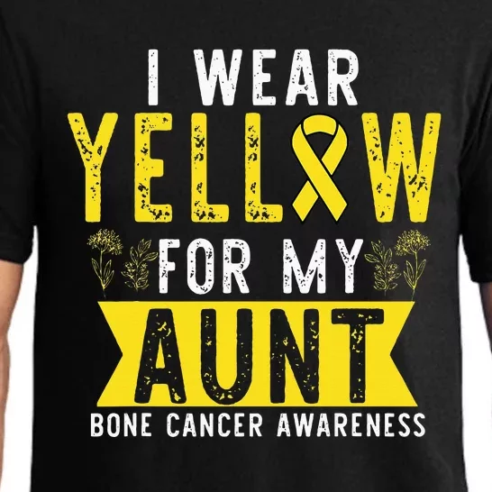 I Wear Yellow For My Aunt Bone Cancer Awareness Pajama Set