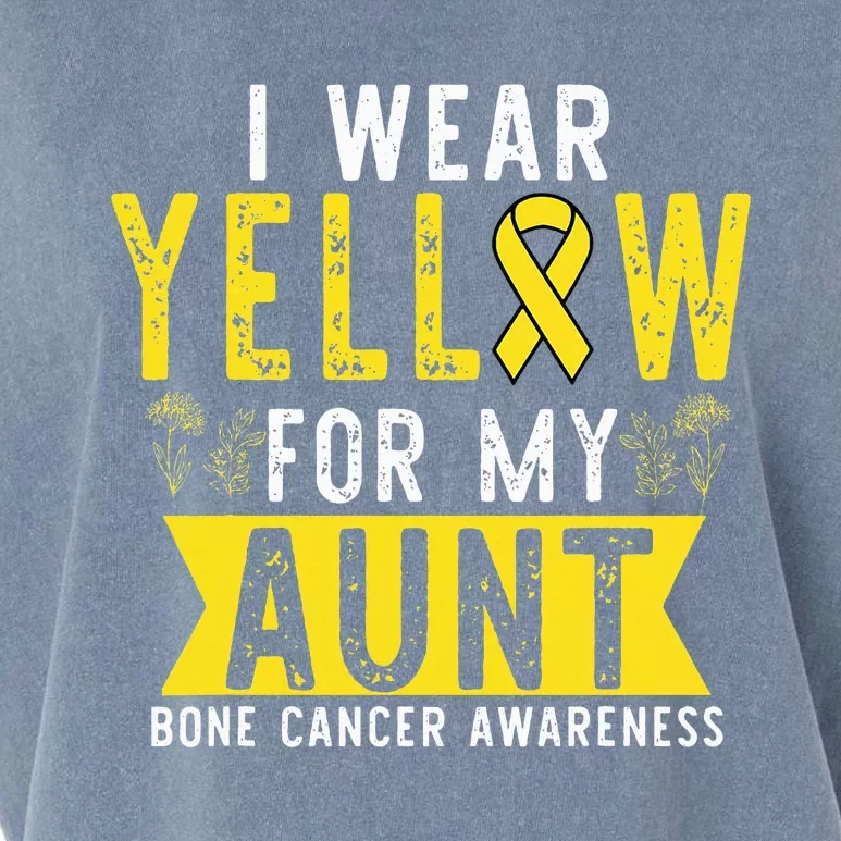 I Wear Yellow For My Aunt Bone Cancer Awareness Garment-Dyed Women's Muscle Tee