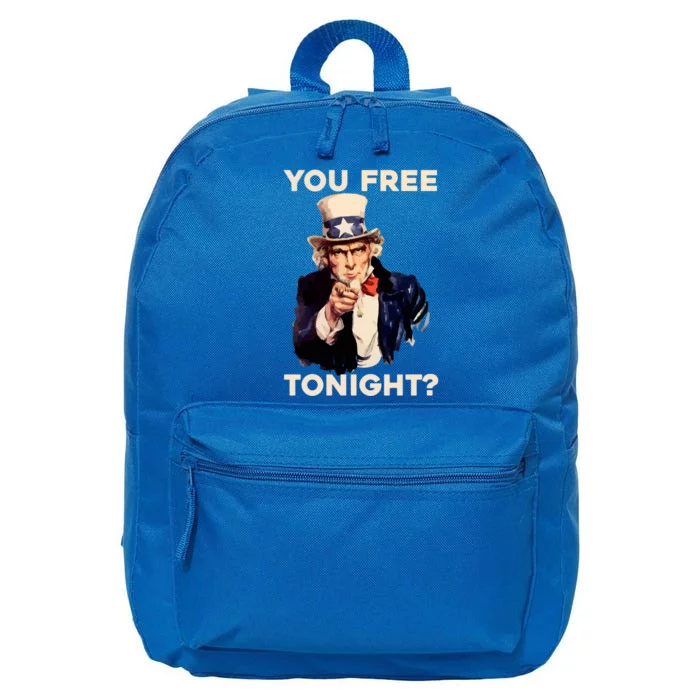 I Want You Are You Free Tonight Usa Fourth Of July American Gift 16 in Basic Backpack