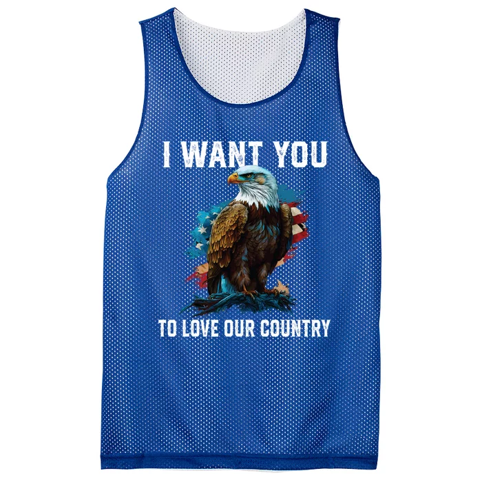 I Want You To Love Our Country Patriotic Patriotism Meaningful Gift Mesh Reversible Basketball Jersey Tank