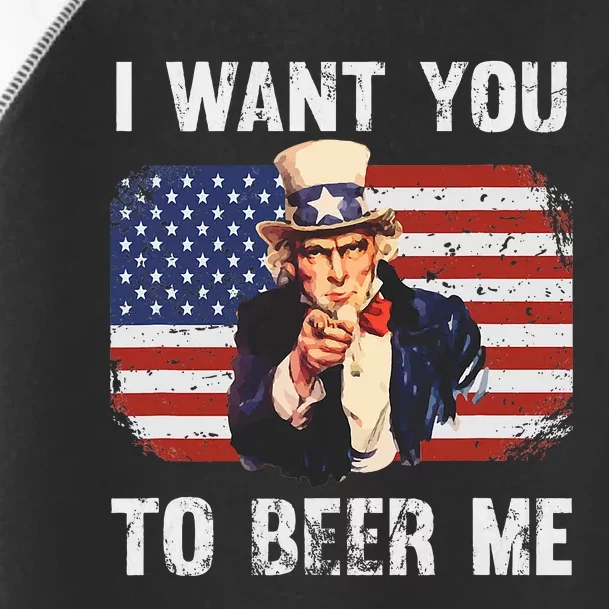 I Want You To Beer Me Funny Patriotic Usa Toddler Fine Jersey T-Shirt