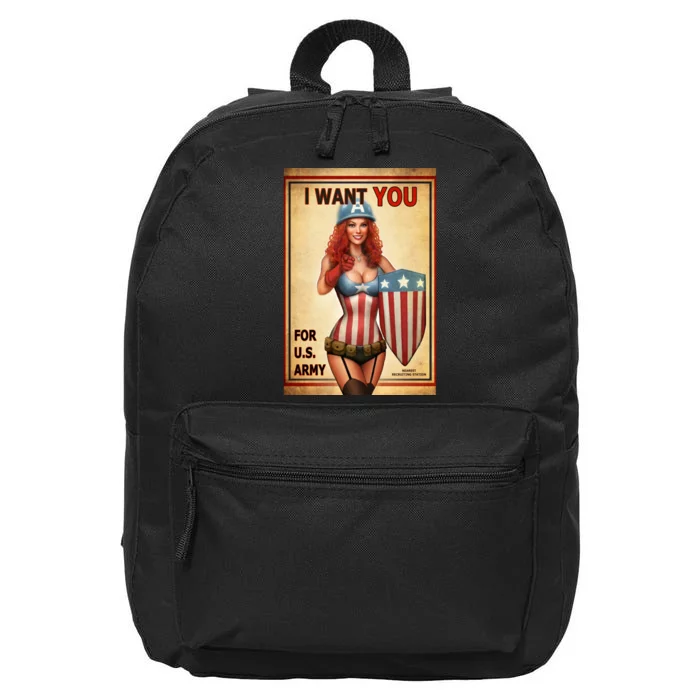 I Want You For US Army Female America 16 in Basic Backpack