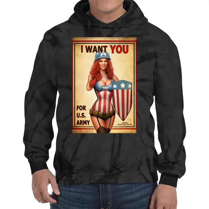 I Want You For US Army Female America Tie Dye Hoodie