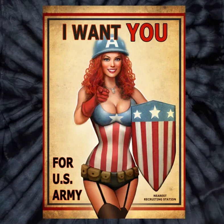 I Want You For US Army Female America Tie-Dye T-Shirt