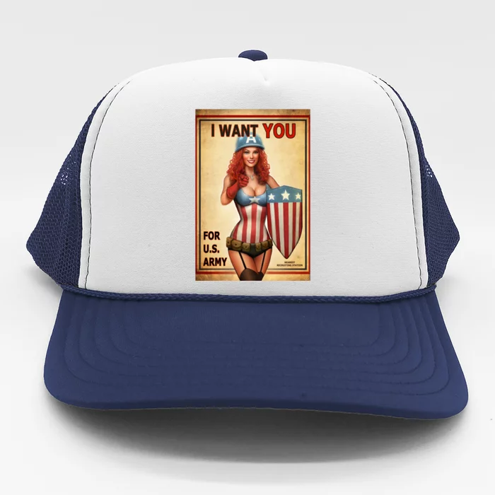 I Want You For US Army Female America Trucker Hat