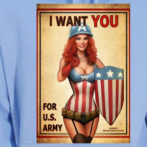 I Want You For US Army Female America Unisex Surf Hoodie