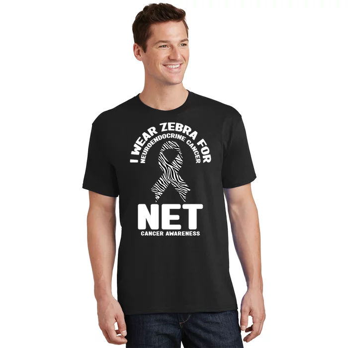 I Wear Zebra for Neuroendocrine Cancer Awareness NET Cancer T-Shirt