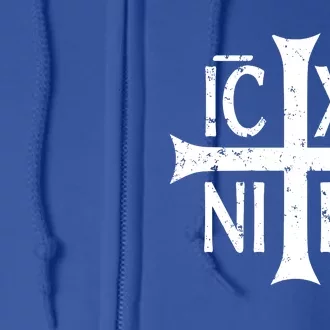 Ic Xc Nika Cross Christogram Orthodox Christian Full Zip Hoodie