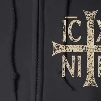 Ic Xc Nika Cross Christogram Orthodox Christian Full Zip Hoodie