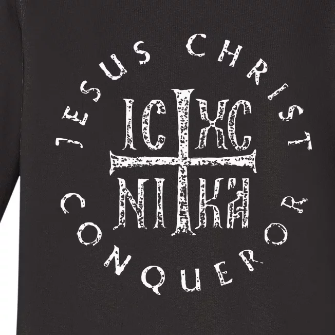 Ic Xc Nika Cross Christogram Orthodox Christian Baby Long Sleeve Bodysuit