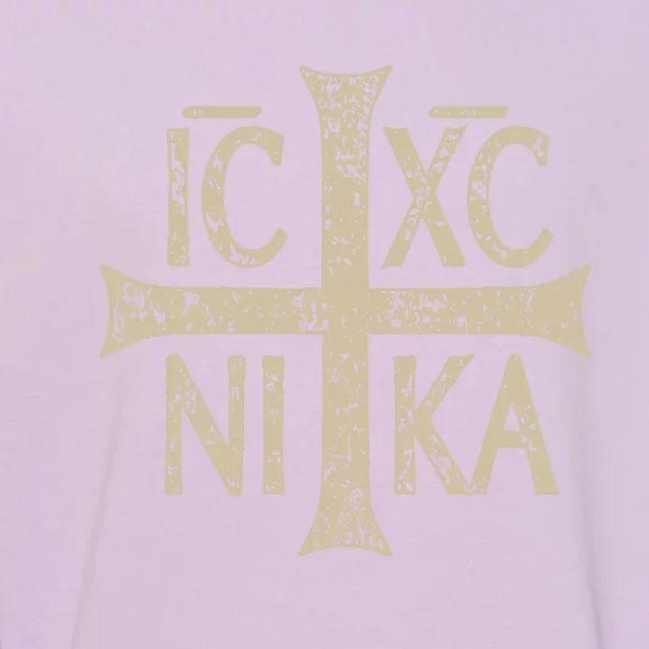 Ic Xc Nika Cross Christogram Orthodox Christian Garment-Dyed Sweatshirt