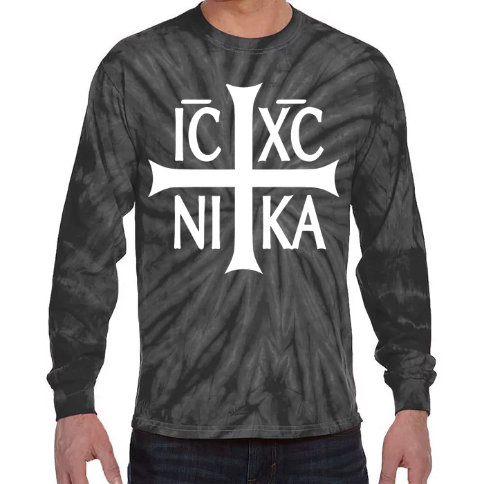 Ic Xc Nika Cross Eastern Christian Greek Tie-Dye Long Sleeve Shirt