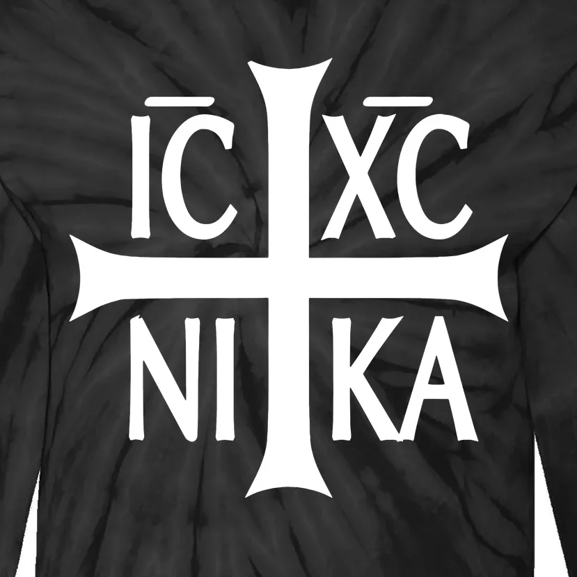 Ic Xc Nika Cross Eastern Christian Greek Tie-Dye Long Sleeve Shirt