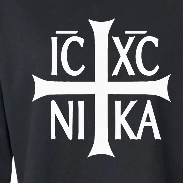 Ic Xc Nika Cross Eastern Christian Greek Cropped Pullover Crew