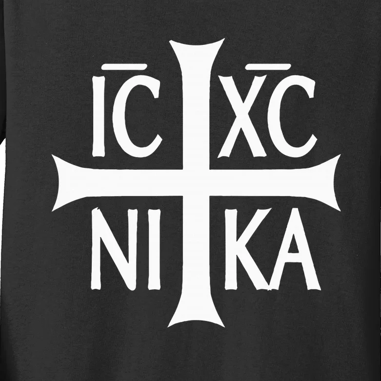 Ic Xc Nika Cross Eastern Christian Greek Kids Long Sleeve Shirt