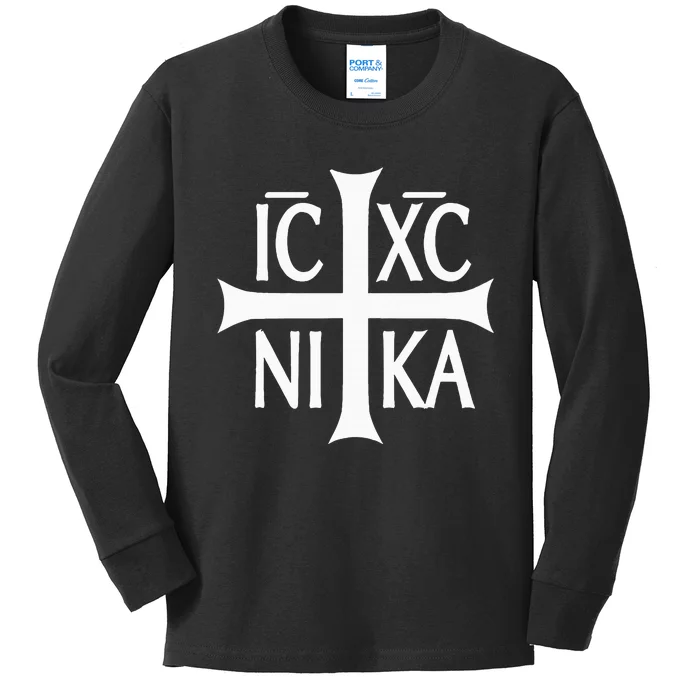 Ic Xc Nika Cross Eastern Christian Greek Kids Long Sleeve Shirt