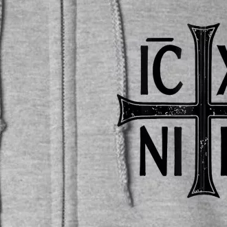 IC XC NIKA Cross Orthodox Eastern Christianity Christogram Full Zip Hoodie