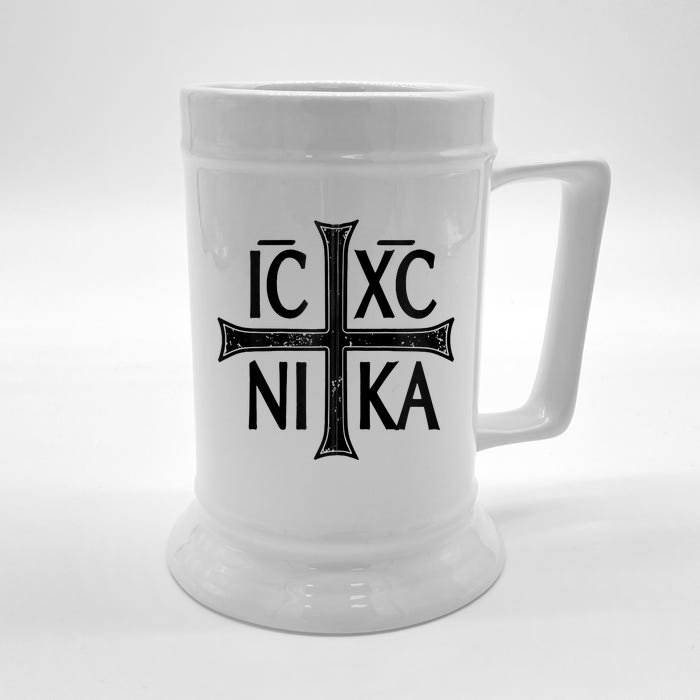 IC XC NIKA Cross Orthodox Eastern Christianity Christogram Front & Back Beer Stein