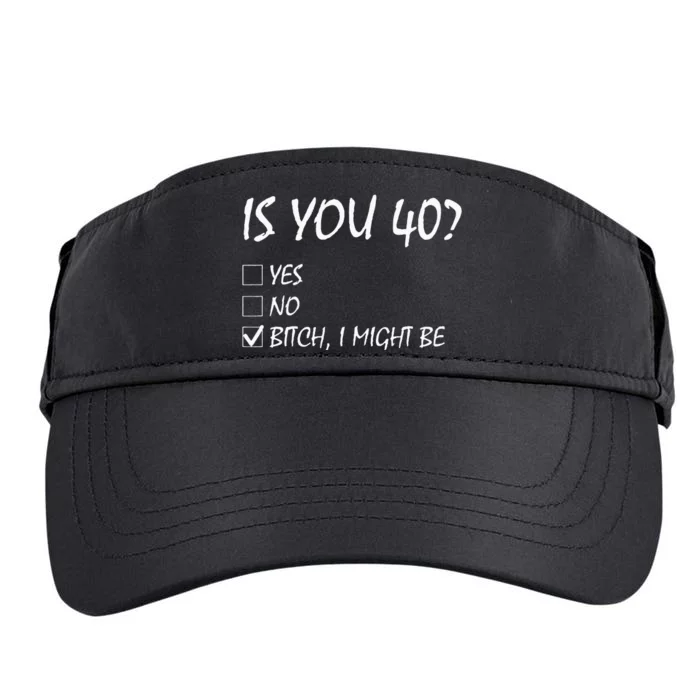 Is You 40 Funny 40th Birthday 40 Year Old Birthday Party Adult Drive Performance Visor