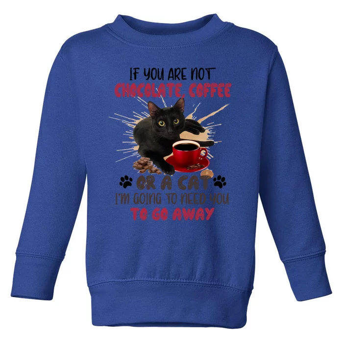 If You Are Not Chocolate Coffee Or Cat Go Away Funny Gift Toddler Sweatshirt