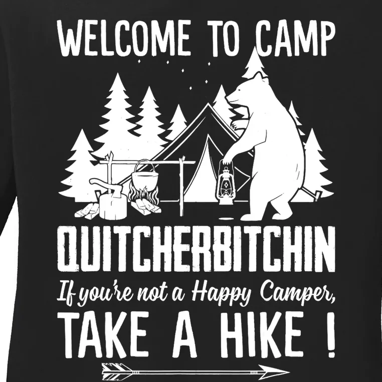 If You Are Not A Happy Camper Take A Hike Funny Sarcastic Ladies Long Sleeve Shirt