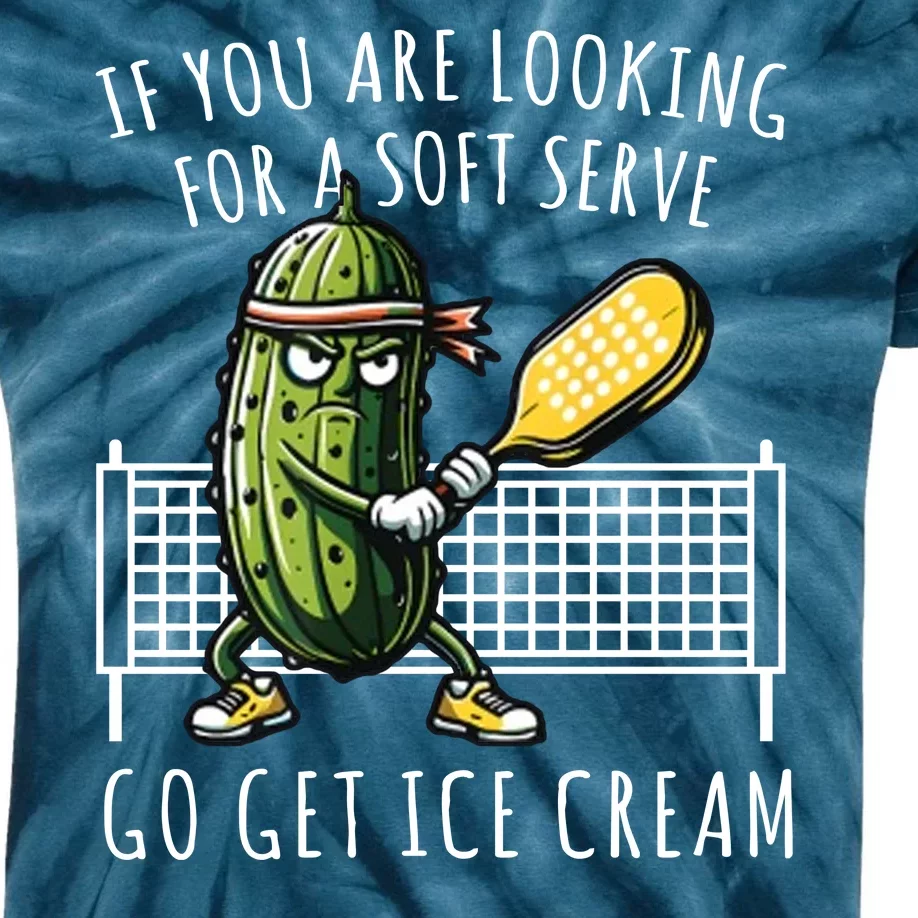 If You Are Looking For A Soft Serve Go Get Ice Cream Funny Pickleball Kids Tie-Dye T-Shirt