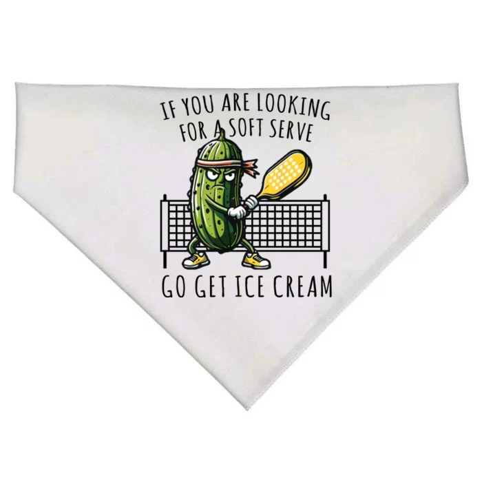 If You Are Looking For A Soft Serve Go Get Ice Cream Funny Pickleball USA-Made Doggie Bandana