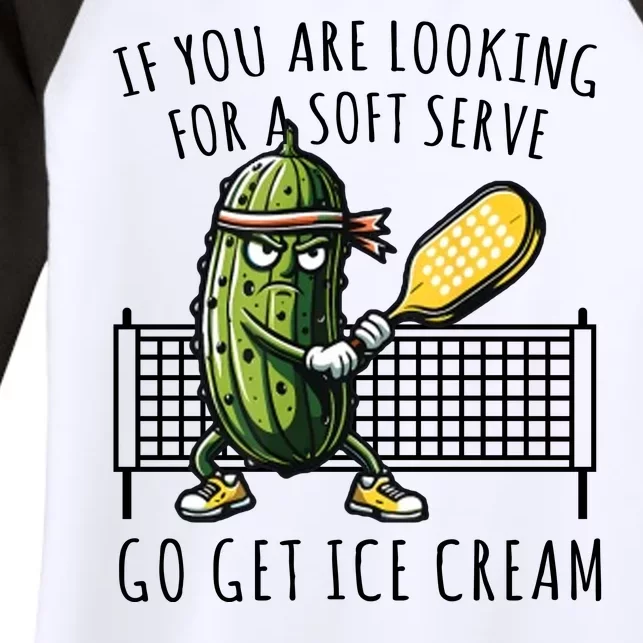 If You Are Looking For A Soft Serve Go Get Ice Cream Funny Pickleball Women's Tri-Blend 3/4-Sleeve Raglan Shirt