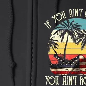 If You Ain't Crocin' You Ain't Rocking' USA Croc Flag Full Zip Hoodie