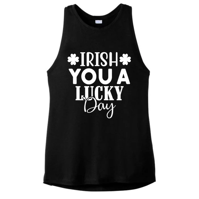 Irish You A Lucky Day St. Patricks Day Ladies Tri-Blend Wicking Tank