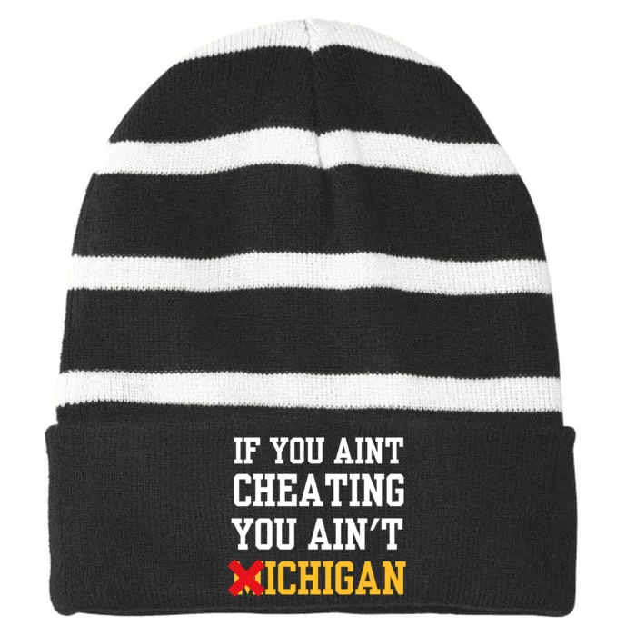 If You Aint Cheating You AinT Michigan Striped Beanie with Solid Band