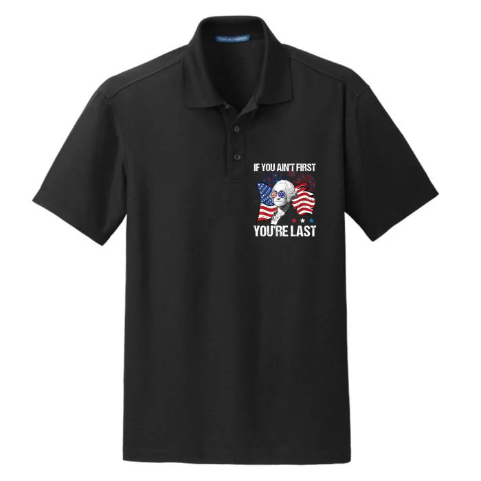 If You Aint First Youre Last Dry Zone Grid Performance Polo