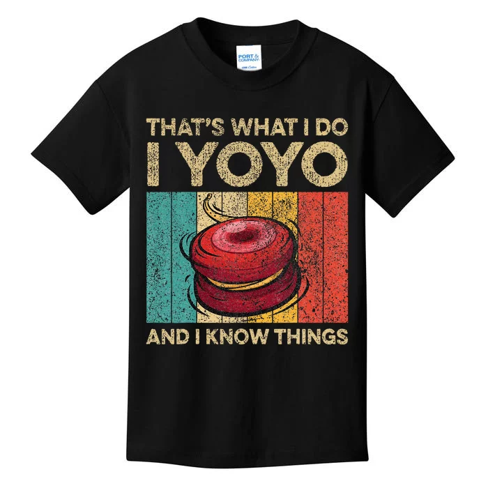 I Yoyo And I Know Things Funny Vintage Yoyo Kids T-Shirt