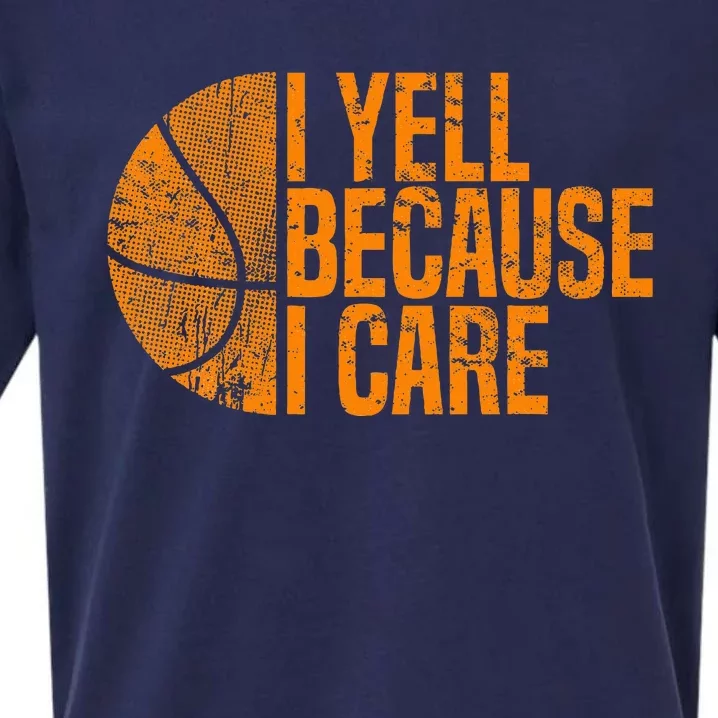 I Yell Because I Care Basketball Sueded Cloud Jersey T-Shirt