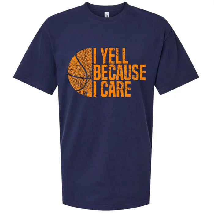 I Yell Because I Care Basketball Sueded Cloud Jersey T-Shirt