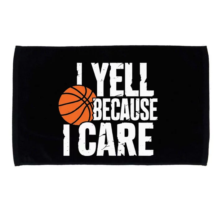 I Yell Because I Care Funny Basketball Microfiber Hand Towel