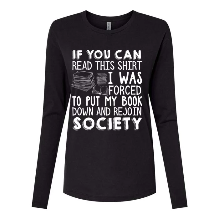 If You Can Read This Book Lovers Novel Reading Funny Gift Womens Cotton Relaxed Long Sleeve T-Shirt