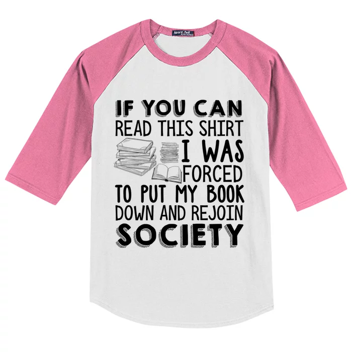 If You Can Read This Book Lovers Novel Reading Funny Gift Kids Colorblock Raglan Jersey